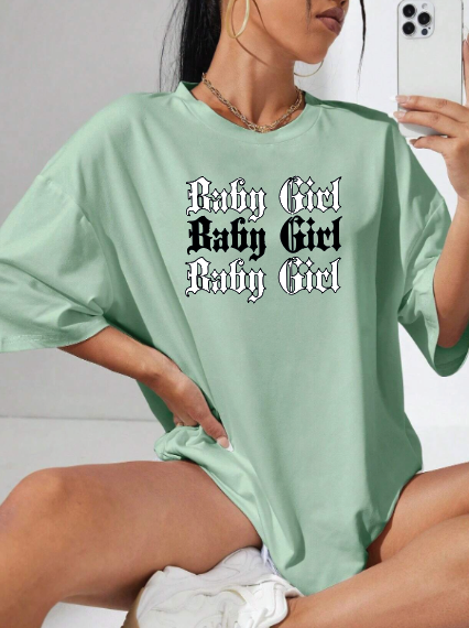 CAMISETA OVERSIZE DAMA GRAMAJE 260 (baby girl)