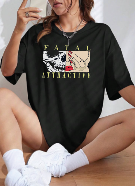 CAMISETA OVERSIZE DAMA GRAMAJE 180 (fatal atractive)