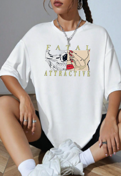 CAMISETA OVERSIZE DAMA GRAMAJE 180 (fatal atractive)
