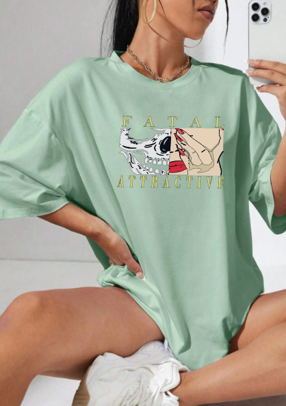 CAMISETA OVERSIZE DAMA GRAMAJE 260 (fatal atractive)