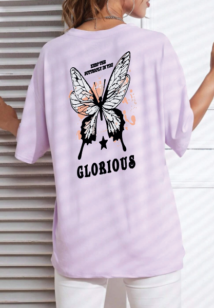 CAMISETA OVERSIZE DAMA GRAMAJE 260 (mariposa glorius)