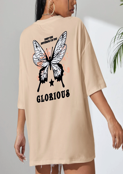 CAMISETA OVERSIZE DAMA GRAMAJE 260 (mariposa glorius)