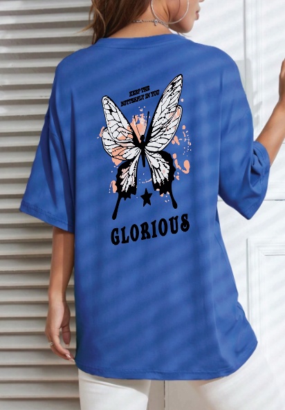 CAMISETA OVERSIZE DAMA GRAMAJE 260 (mariposa glorius)