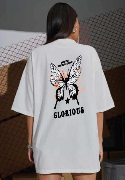 CAMISETA OVERSIZE DAMA GRAMAJE 260 (mariposa glorius)