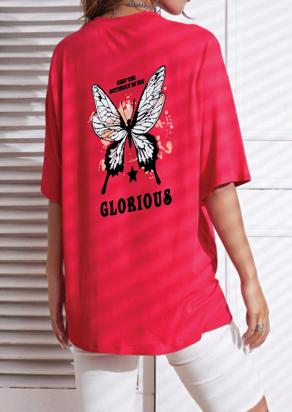CAMISETA OVERSIZE DAMA GRAMAJE 260 (mariposa glorius)