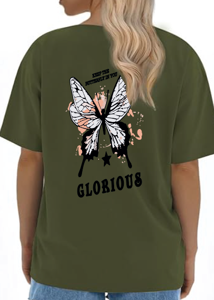 CAMISETA OVERSIZE DAMA GRAMAJE 260 (mariposa glorius)