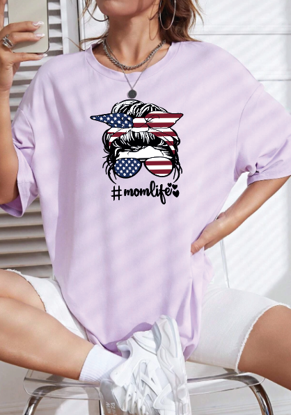 CAMISETA OVERSIZE DAMA GRAMAJE 260 (momlife)
