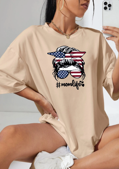 CAMISETA OVERSIZE DAMA GRAMAJE 260 (momlife)