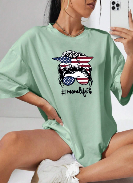 CAMISETA OVERSIZE DAMA GRAMAJE 260 (momlife)