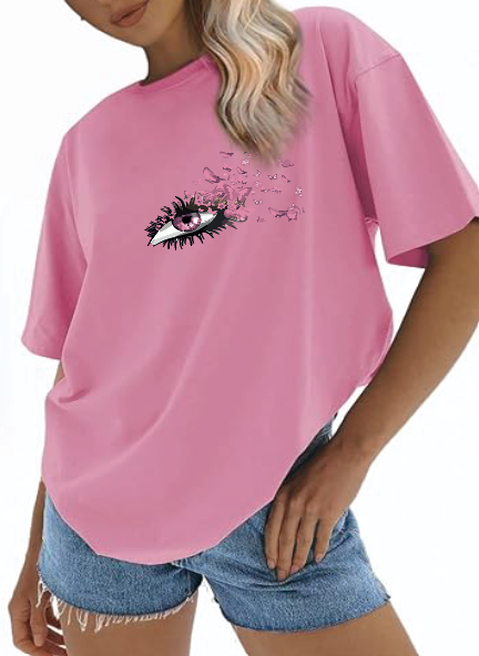 CAMISETA OVERSIZE DAMA GRAMAJE 260 (OJOS MARIPOSA)