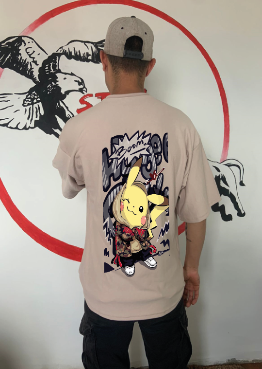 CAMISETA OVERSIZE GRAMAJE 260 (pikachu)