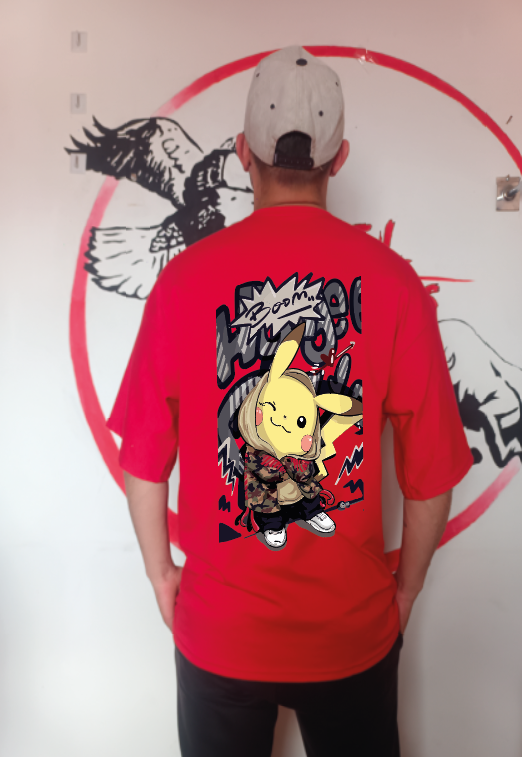 CAMISETA OVERSIZE GRAMAJE 260 (pikachu)