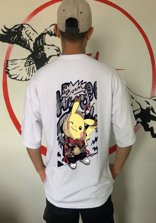 CAMISETA OVERSIZE GRAMAJE 260 (pikachu)
