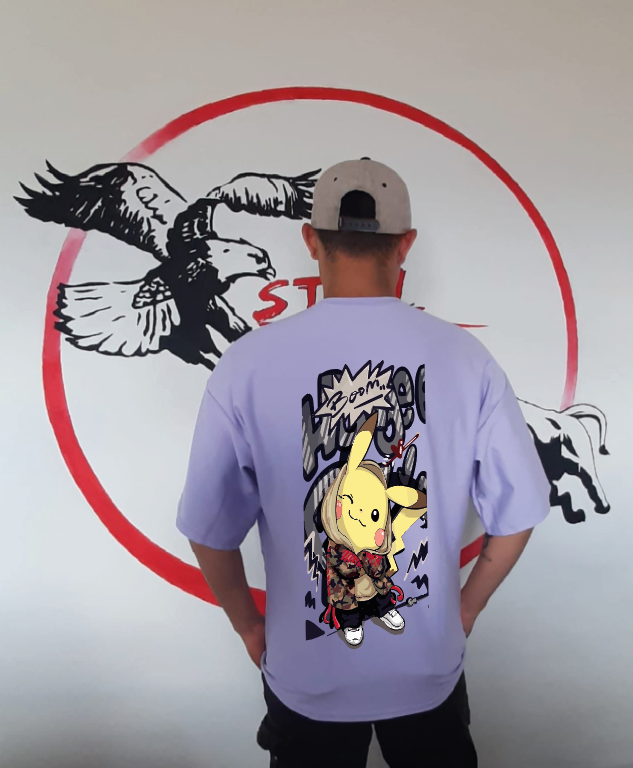 CAMISETA OVERSIZE GRAMAJE 260 (pikachu)