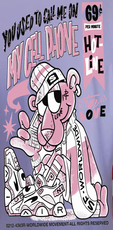 CAMISETA OVERSIZE GRAMAJE 180 (PANTERA ROSA CELL)