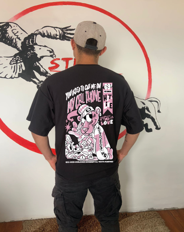CAMISETA OVERSIZE GRAMAJE 180 (PANTERA ROSA CELL)