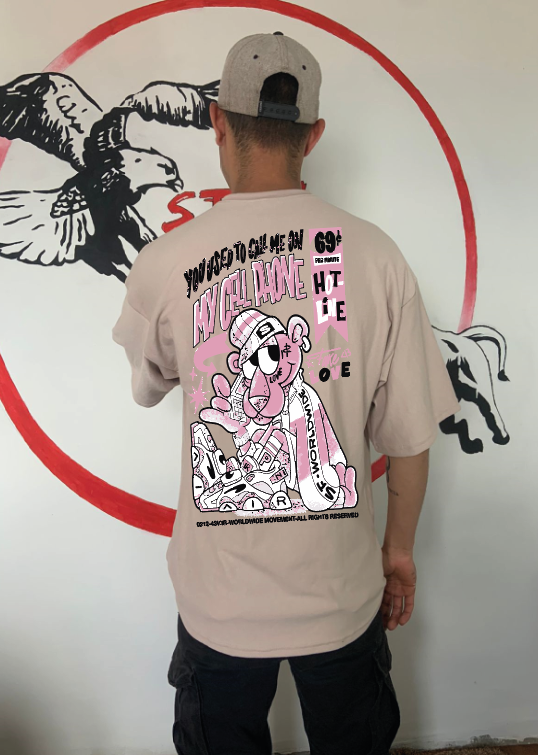 CAMISETA OVERSIZE GRAMAJE 180 (PANTERA ROSA CELL)