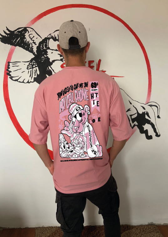 CAMISETA OVERSIZE GRAMAJE 180 (PANTERA ROSA CELL)