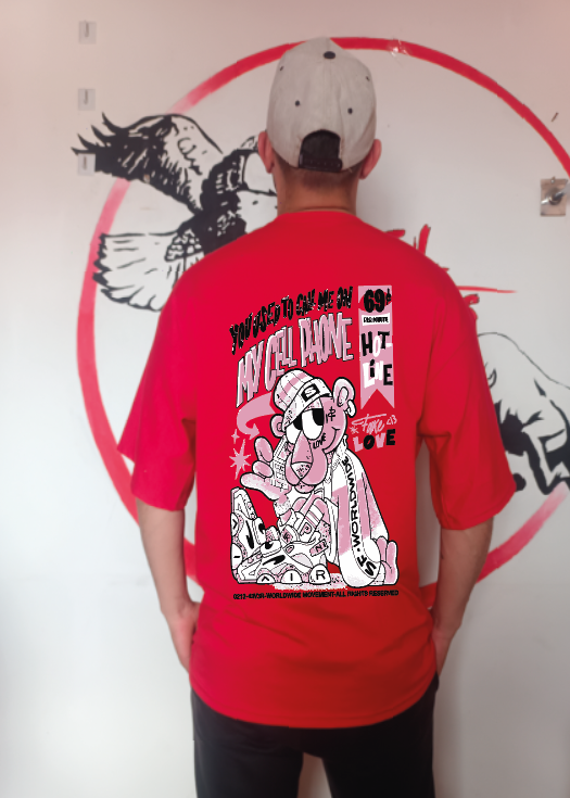 CAMISETA OVERSIZE GRAMAJE 180 (PANTERA ROSA CELL)