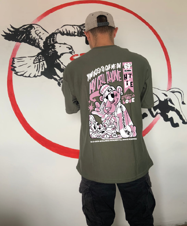 CAMISETA OVERSIZE GRAMAJE 180 (PANTERA ROSA CELL)