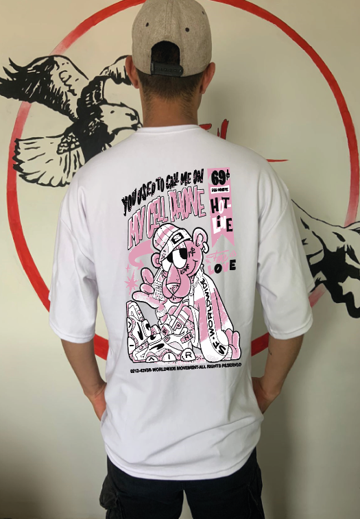 CAMISETA OVERSIZE GRAMAJE 180 (PANTERA ROSA CELL)