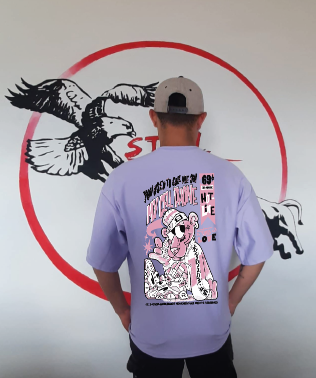 CAMISETA OVERSIZE GRAMAJE 180 (PANTERA ROSA CELL)